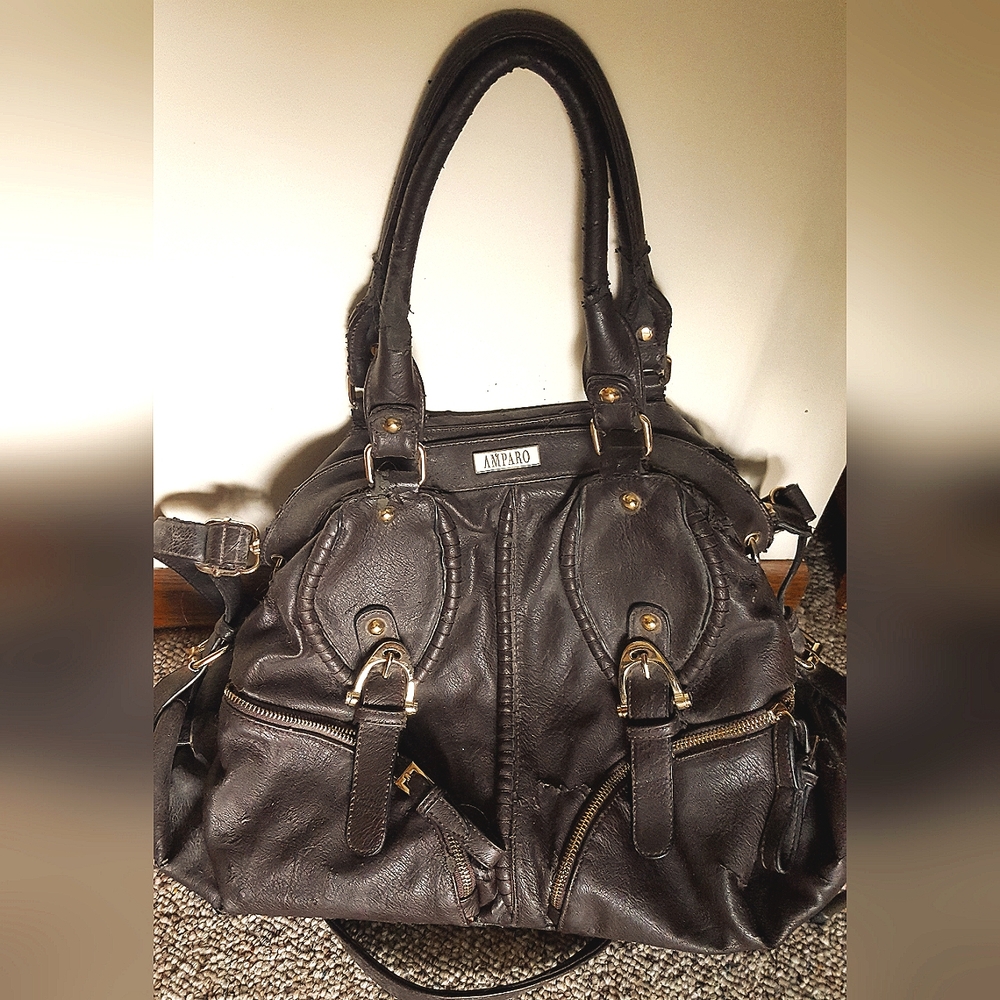 Large dark brown satchel